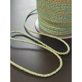 Cordon tressé et fil métallisé doré 1.5mm coloris C21