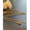 Collier  Princesse 60cm, maille Jaseron extra fine 1.6 mm, Acier Inoxydable 304 Doré à l'or fin 18K, Placage IONIQUE