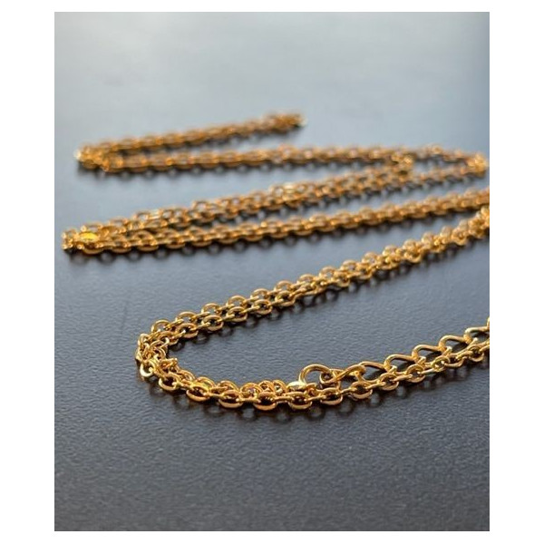 Colliers Princesse 60cm, maille Jaseron extra fine 1.6 mm, Acier Inoxydable 304 Doré à l'or fin 18K, Placage IONIQUE