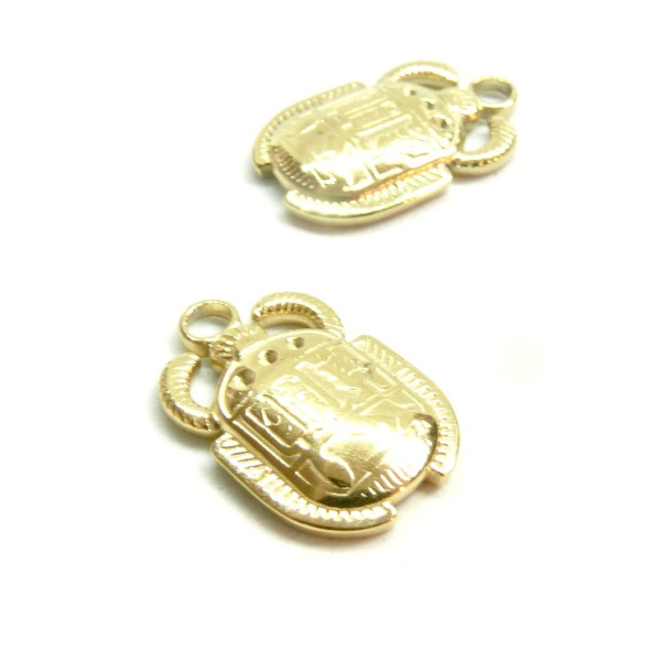 Pendentifs Amulette, Scarabée Egyptien, Acier Inoxydable 304, finition Doré à l'or fin 18K, Placage IONIQUE