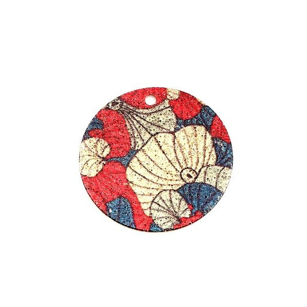 Pendentifs breloques stardust Ronde 20mm Flower Power Doré