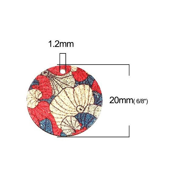 Pendentifs breloques stardust Ronde 20mm Flower Power Doré