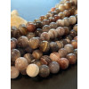 Perles Rondes, Agate du Brésil Veinée 10mm, coloris Marron/Gris