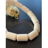 Perle forme Tonneau 19 par 12mm, Corail éponge BLANC