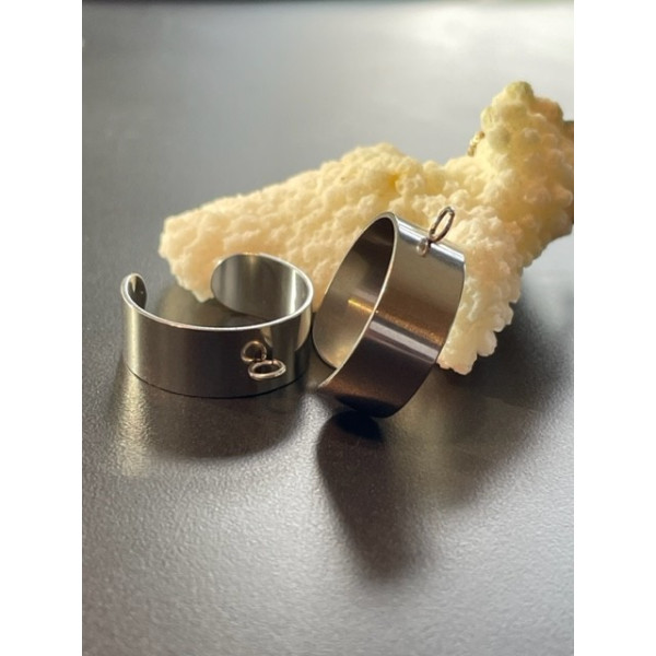 Bagues avec un anneau largeur 8 mm,  ACIER INOXYDABLE 304 finition Argenté