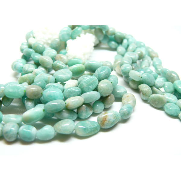 Perles forme Galets 8 par 6 mm, Amazonite