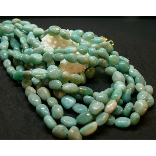 Perles forme Galets 8 par 6 mm, Amazonite