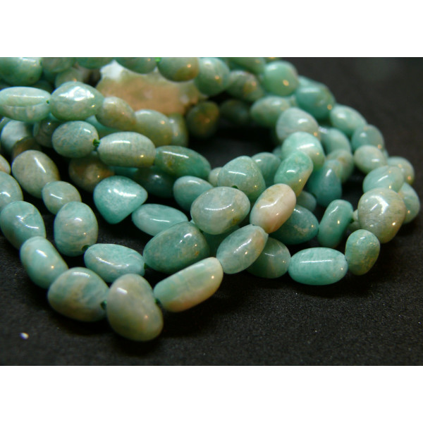 Perles forme Galets 8 par 6 mm, Amazonite