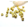 Perles forme Rondelles 3 par 2mm, Pierre de lave métallisé finition Doré