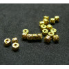 Perles forme Rondelles 3 par 2mm, Pierre de lave métallisé finition Doré