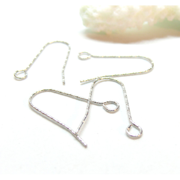 Boucles d'oreille Crochets martelées 22mm, Acier Inoxydable 316L  finition Argenté