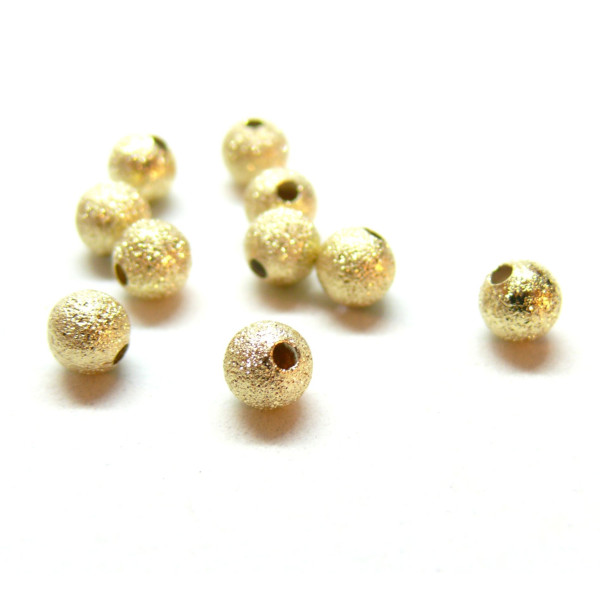 Perles Intercalaires Rondes 5mm – Laiton Placage Doré à l'or fin  24K