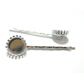 Supports de barrettes Griffe 14mm, laiton finition Argent Platine