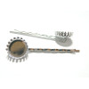 Supports de barrettes Griffe 14mm, laiton finition Argent Platine