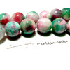 Perles rondes 8mm, jade teintée Rose Vert