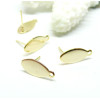 Boucles d'oreille Puce Ovale  16 par 7mm avec attache et embouts, Acier Inoxydable 304, finition Doré, Placage IONIQUE