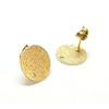 Boucles d'oreilles, Puce Rond Stardust 8mm, Acier inoxydable 304 finition Doré, placage IONIQUE