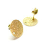 Boucles d'oreilles, Puce Rond Stardust 8mm, Acier inoxydable 304 finition Doré, placage IONIQUE
