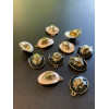 PS1196936 – Lot de 4 ou 8 Pendentifs Chapeau 3D Cowboy Résine Émaillée Métal Noir