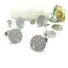 Boucles d'oreilles, Puces Travaillées 10mm avec trou et embouts poussoirs, Acier Inoxydable 304, finition ARGENT