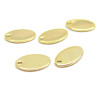Pendentifs Médaillon Ovale  12mm, Plaque à personnaliser avec poinçons, Acier Inoxydable 304, finition Doré à l'or fin 24K