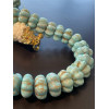 Perles rondelles forme fleur 20mm, Howlite reconstitué, coloris Turquoise