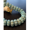 Perles rondelles forme fleur 20mm, Howlite reconstitué, coloris Turquoise