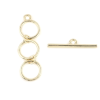 Sets fermoir T TOGGLE Triple Anneaux 36mm, Métal finition Doré