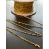 Chaine maille Jaseron fine 2mm,  Acier Inoxydable 304 finition Doré à l'or fin 18K, placage PVD