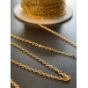 Chaine maille Jaseron fine 2mm, Acier Inoxydable 304 finition Doré à l'or fin 18K, placage IONIQUE