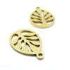 Pendentifs Arbre dans Goutte 17mm, Acier Inoxydable 316L, Doré à l'or fin 18K, placage IONIQUE