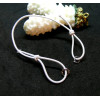 Supports bracelet cordon Nylon Elastique ajustable avec 2 anneaux d'accroche en Argent Platine Coloris Blanc