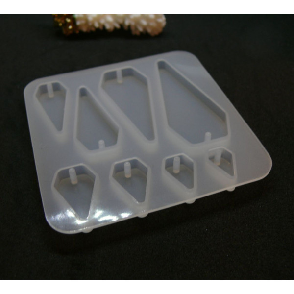 Moule en Silicone, pour réaliser des pendentifs ou Boucles d'oreilles, utilisation FIMO RESINE
