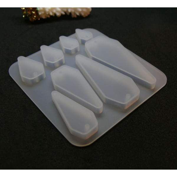 Moule en Silicone, pour réaliser des pendentifs ou Boucles d'oreilles, utilisation FIMO RESINE