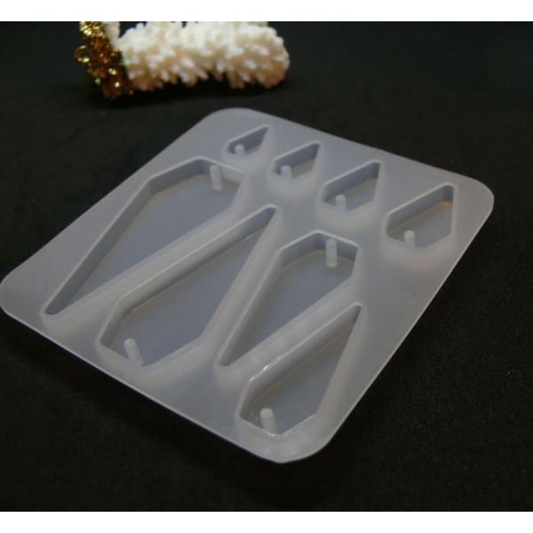 Moule en Silicone, pour réaliser des pendentifs ou Boucles d'oreilles, utilisation FIMO RESINE