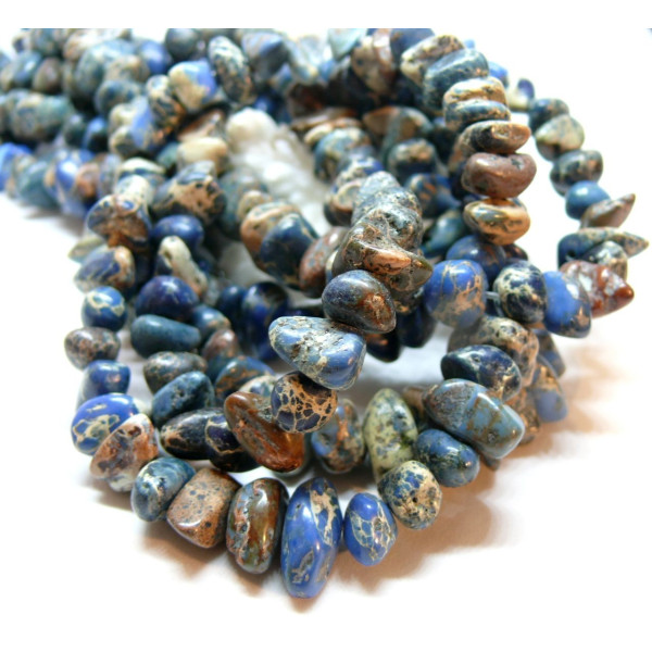 Perles Nuggets, Chips 5-8mm Jaspe Impérial