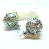 Pendentif Cage Bola laiton finition Argent Antique pour Perle Bola en 16/18mm