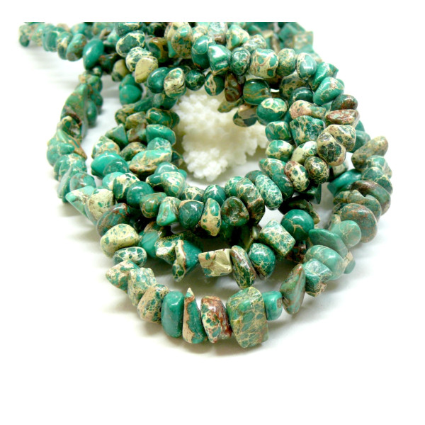 Perles Nuggets, Chips 5-8mm Jaspe Impérial