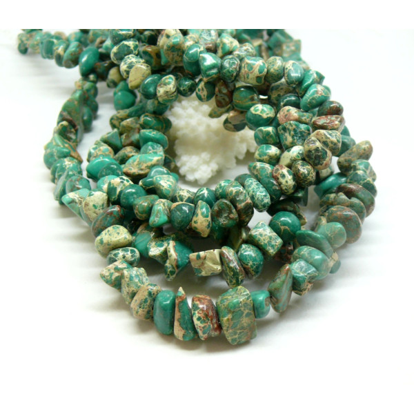 Perles Nuggets, Chips 5-8mm Jaspe Impérial