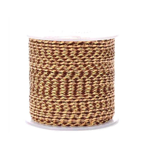 Cordon tressé et fil métallisé doré 1.5mm coloris C06