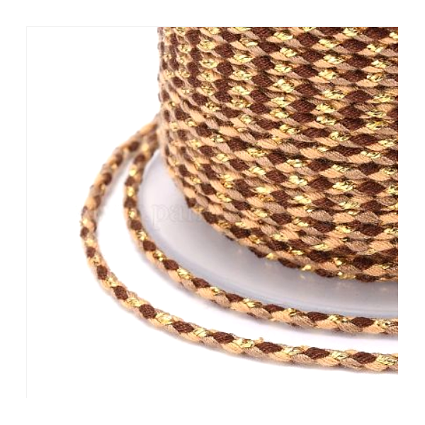 Cordon tressé et fil métallisé doré 1.5mm coloris C06