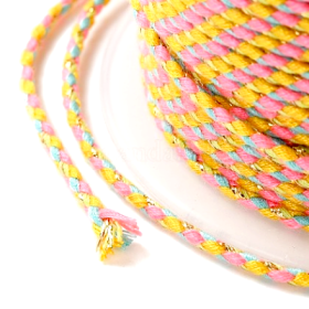 Cordon tressé et fil métallisé doré 1.5mm coloris C11