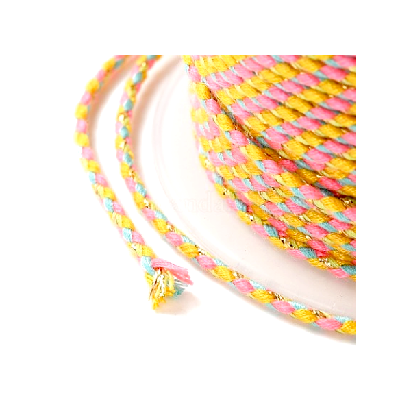Cordon tressé et fil métallisé doré 1.5mm coloris C11