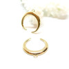 Pendentifs, Lune 16mm, laiton finition Doré  à l'or fin 18K, pour création de bijoux raffinés