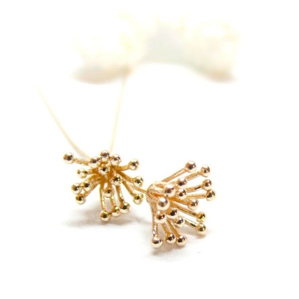 Tiges 56mm avec Fleurs 3D – Laiton Finition Doré