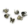 Embouts Fermoirs à plier Cache Noeud couleur Bronze pour chaine bille 2 et 2.4mm