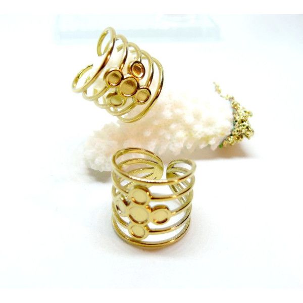 Support de Bague multi plateau 3 et 4mm, ACIER INOXYDABLE 304, finition Doré à l'or fin 18K, placage IONIQUE