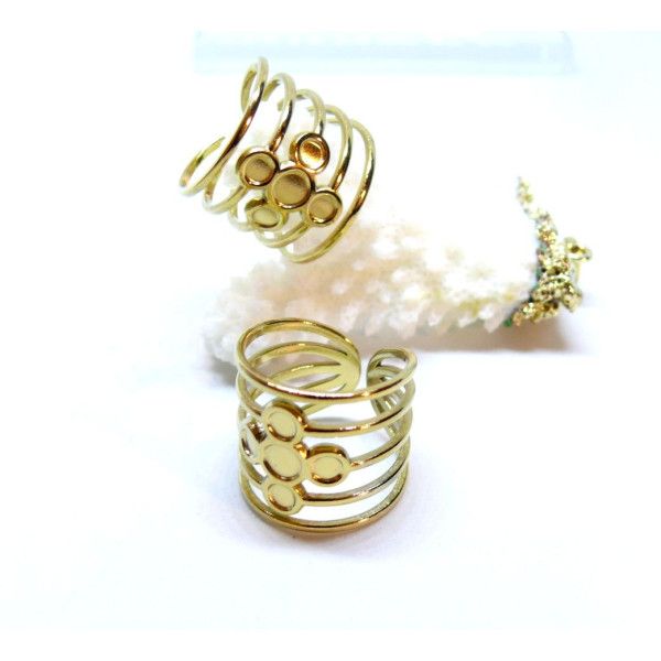Support de Bague multi plateau 3 et 4mm, ACIER INOXYDABLE 304, finition Doré à l'or fin 18K, placage IONIQUE