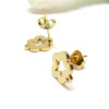 Boucles d’oreilles Puces Fleur 11mm avec attache et embouts – Acier Inoxydable 304 Doré Ionique