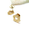 Boucles d’oreilles Puces Fleur 11mm avec attache et embouts – Acier Inoxydable 304 Doré Ionique
